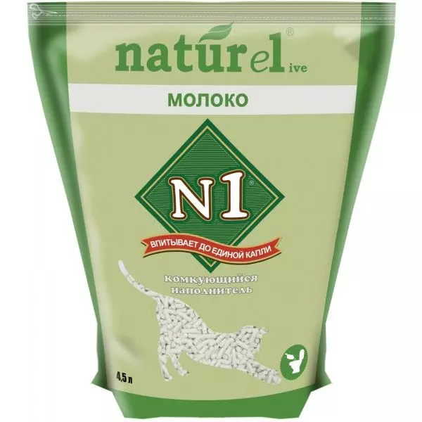 Натуральный наполнитель N1 Naturel "Молоко" на 4,5л 1,8 кг