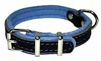 Ошейник для собак Аркон "Фетр", 1,6x22-30 см (цвет: черный/голубой)