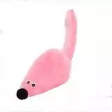 Игрушка GoSi Мышь с мятой розовый мех с хвостом из розового меха