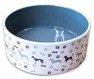 Миска для собак КерамикАрт керамическая с рисунком 350 мл серая