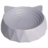 Миска керамическая для кошек КерамикАрт круглая с ушками 220 мл, серый